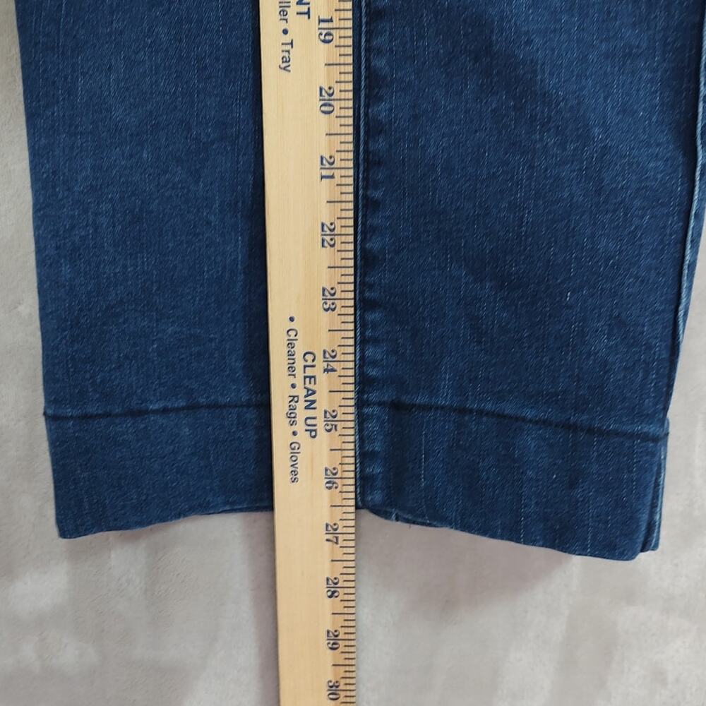 Women's High-Rise Wide-Leg Blue Jeans Pintuck  Front Seam Size 16 EUC Time & Tru - Picture 8 of 15